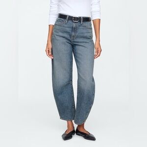 GAP Factory Women's High-rise Barrel-leg Blue Jeans